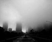 foggy los angeles skyline photo