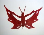 Butterfly Real Maple Leaf Hand Cut - wall hanging, home decor, for her, fiber art