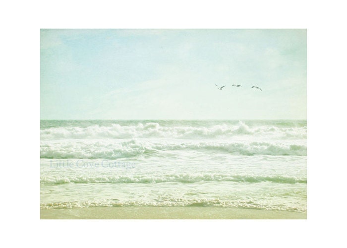 Beach Waves Fine Art Photograph 5x7 Print Seaside Coastal Landscape, Broad Beach, CA