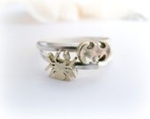Bat spider rings sterling silver-Halloween Stack rings