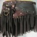 RESERVED..vintage inspired bohemian chocolate leather mini skirt belt/tutu with stud detail....