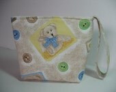 Wristlet, Small Organizer Pouch, Teddy Bear