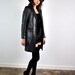 vintage coat, 1990's black leather goth grunge coat, blazer, s/m