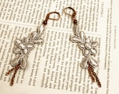 lace earrings -FLORIANA- silver gray
