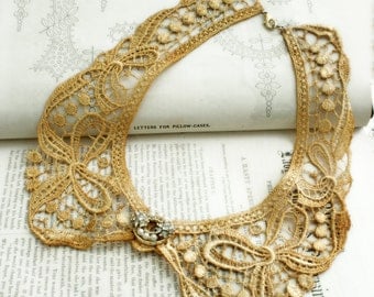 lace collar necklace -PATRICE- (ombre amber)