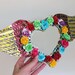 Winged Heart tin metal mirror / Mexican folk art / bright colorful mixed media / rainbow silver / wedding gift