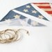 AMERICAN FLAG Burlap bunting banner Red White and Blue