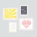 Eclectic Style You Are My Sunshine Prints in yellow, dark grey and coral pink. Four Prints Set 11x14 and 8x10 by YassisPlace FREE SHIPPING