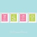 You Are My Sunshine 4 pc Art Print Set For Girls Bedroom or shared space  8x10 in  hot pink, and spring green by YassisPlace