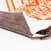 Geometrical Illusion Printed  Leather Pouch  Tangerine  No. ZP-201
