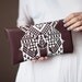 Geometrical Illusion Printed  Leather Pouch Brown