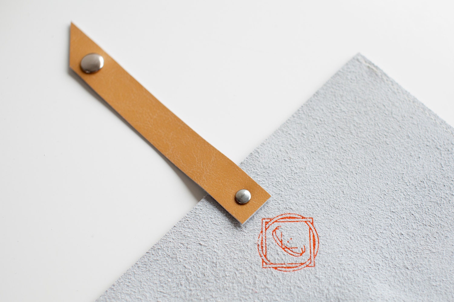 iPad CASE Geometrical Illusion Leather Suede Tangerine No. IC-301