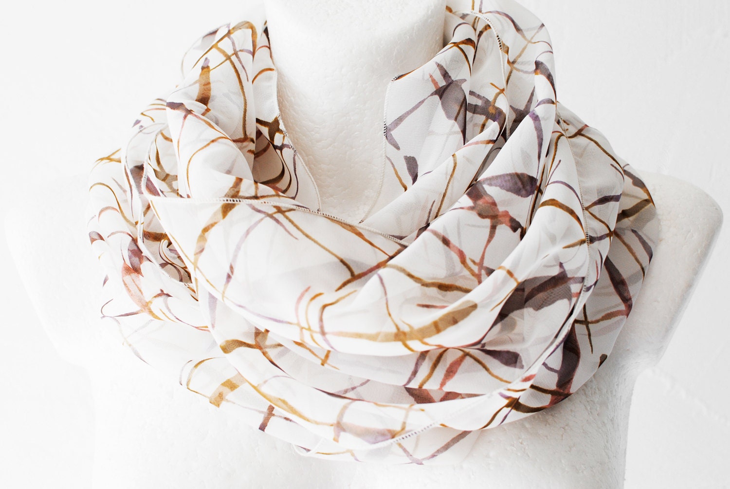 Autumn Sunset Loop Circle Scarf infinity