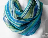 CLEARANCE Green Waterfall Loop Circle Scarf infinity