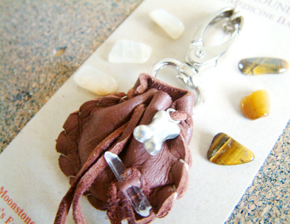 FOR PETS: Calm and Grounded Crystal Medicine Bags for pets' collar
