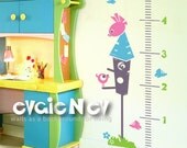 Birds in the House - Growth Chart Wall Decal for Children - GRCH020R