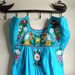 Vintage Aqua Native Embroidered Dress