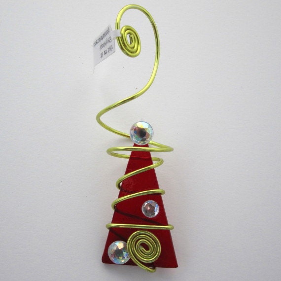 glass ornament wire wrapped christmas tree by glassartelements glass ornament wire wrapped christmas tree by glassartelements