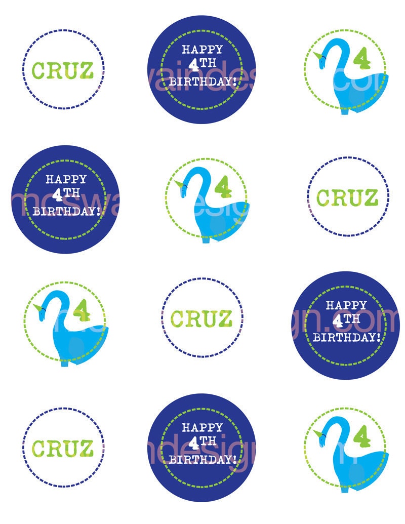 Friendly Dinosaur Party Circles - Printable PDF