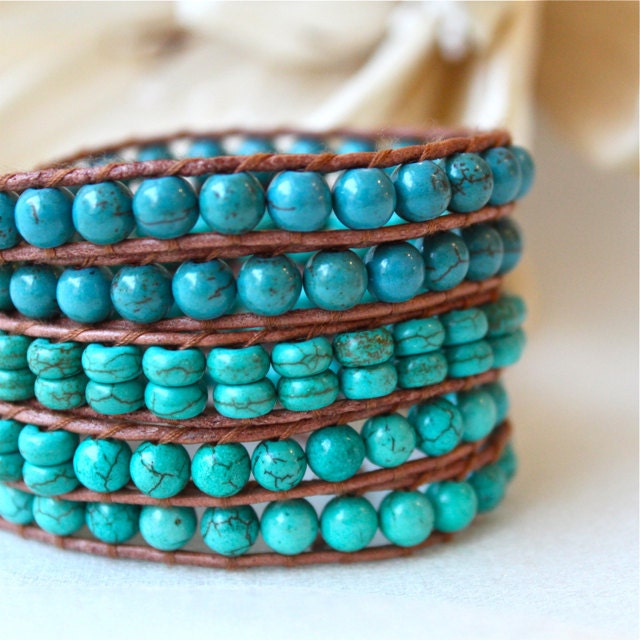 Beautiful Turquoise Wrap Bracelet Chan Luu Style