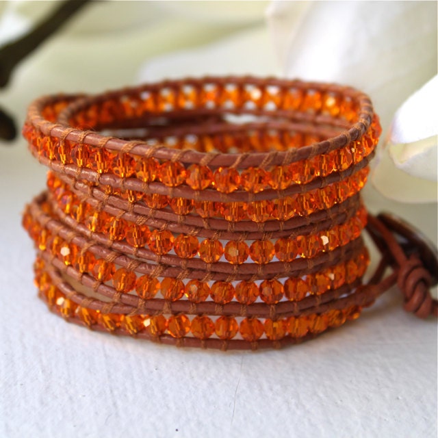 SALE Orange Crystal Wrap