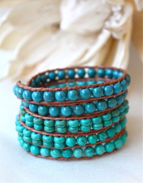 Beautiful Turquoise Wrap Bracelet Chan Luu Style