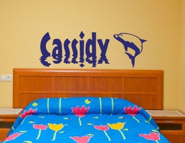 Wall Decal Dolphin and Custom Name
