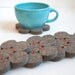 Unique listing for wisconsinative/ Natural Grey Wool Modern Coasters/ Set of 4 Handmade/ Moss Green/ LAST ONE/ Made To Order