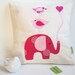 Unique listing for Amanda/Organic Cotton Canvas/ Elephant with Birds/ / Pink Children's Pillow Cover/ In Pink/ Made to Order