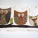 Owl Pillow/ Organic Canvas Pillow Cover/ Decorative Pillow/ 12"x20"/ OOAK /  Made To Order