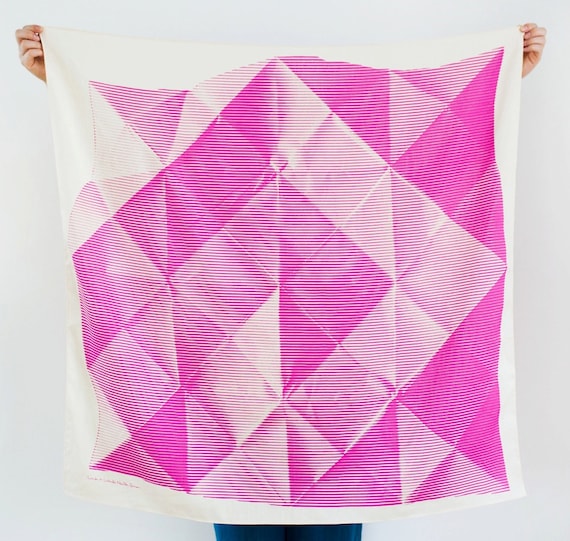Folded Paper Furoshiki Pink. "Furoshiki" Japanese multi wrapping cloth and scarf.