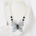 Butterfly Necklace - Blue Butterfly Statement Necklace - Bridal Necklace w/matching earrings