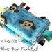 SPRING SALE - 3pk Pure Chenille Washcloths in Baby Blue Monkeys