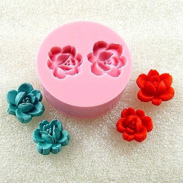 Rose Buds Cabochon Flexible Mini Mold/Mould (12mm/10mm) for Crafts, Jewelry, Scrapbooking  (wax, soap, resin, pmc, polymer clay) (106)