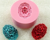 Filigree Rose Oval Cabochon  Flexible Mini Mold/Mould (24mm) for Crafts, Jewelry, Scrapbooking   (resin,  pmc,  polymer clay) (123)