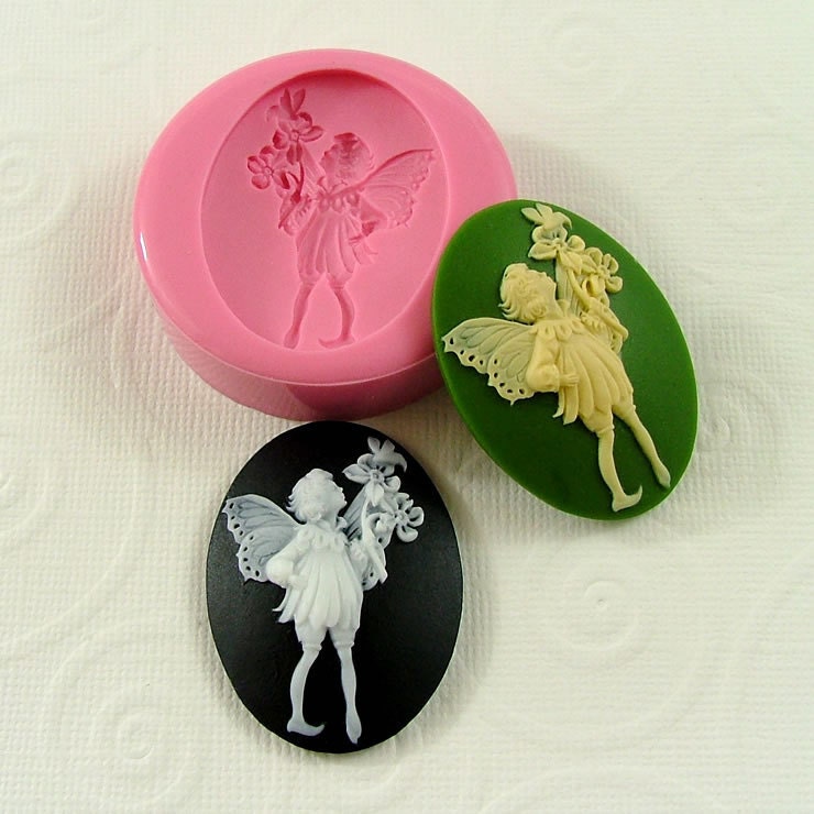 Victorian Garden Fairy Flexible Silicone Mold/Mould (mm) for Crafts, Jewelry, Scrapbooking, (wax, soap, resin, pmc, polymer clay) (247)