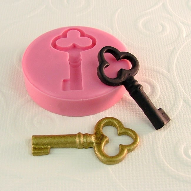 Fondant, Chocolate Resin Mold/Mould Steampunk Skeleton Key (32mm)for Crafts, Jewelry, Scrapbooking (clay, pmc)(244)