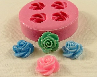 Rose Flower Cabochon Mold Flexible Silicone Mold Mould  for Crafts Jewelry Scrapbooking resin sculpey fimo  polymer clay (13mm) (222)