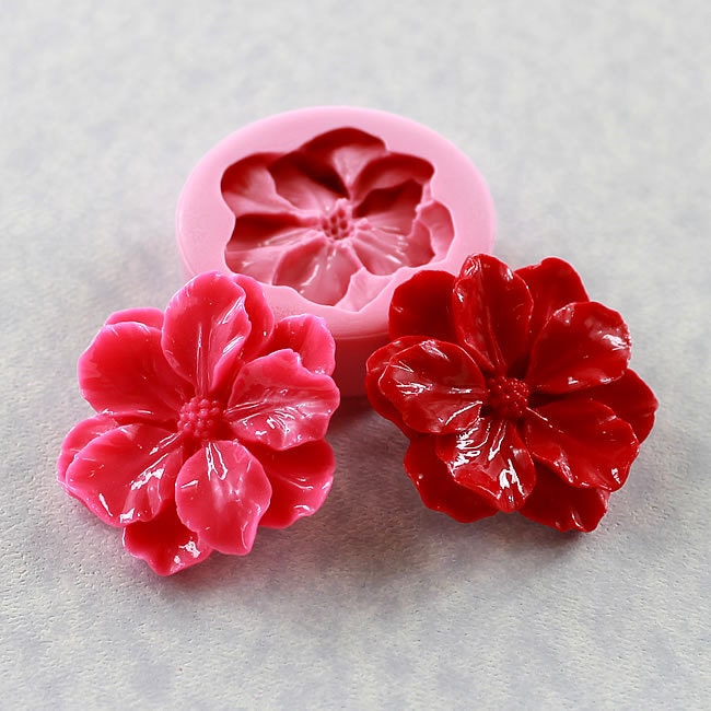Flower Mold Big and Bold Silicone Mold resin, polymer clay, pmc, jewelry, chocolate, fondant, candy (296)