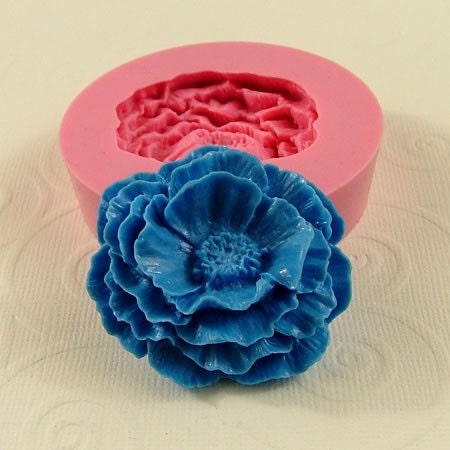 Cabbage Rose Flower Mold Flexible Silicone Mould  for Crafts Jewelry  soap mold resin mold  polymer clay (42mm) (215)