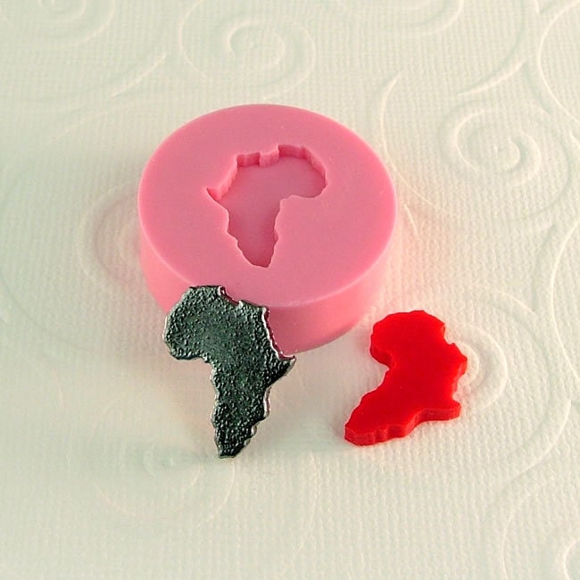 African Continent Flexible Silicone Mold/Mould (3/4 inch)  for Crafts, Jewelry, Scrapbooking, (resin, pmc, polymer clay) (265)