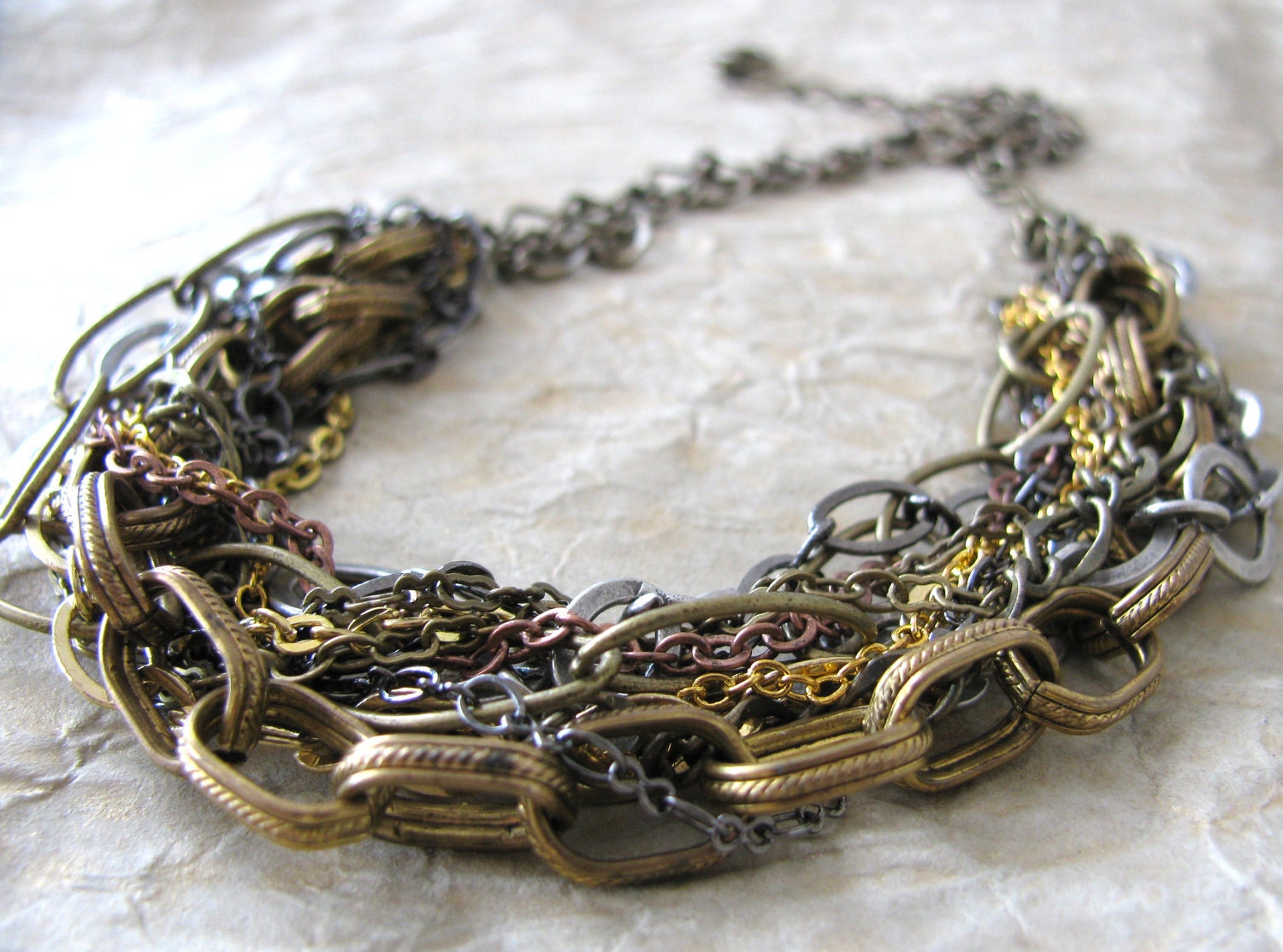 SALE Chunky Mixed Chain Necklace
