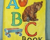Vintage 40s Cloth Fabric ABC Kids Book  Retro Kitsch