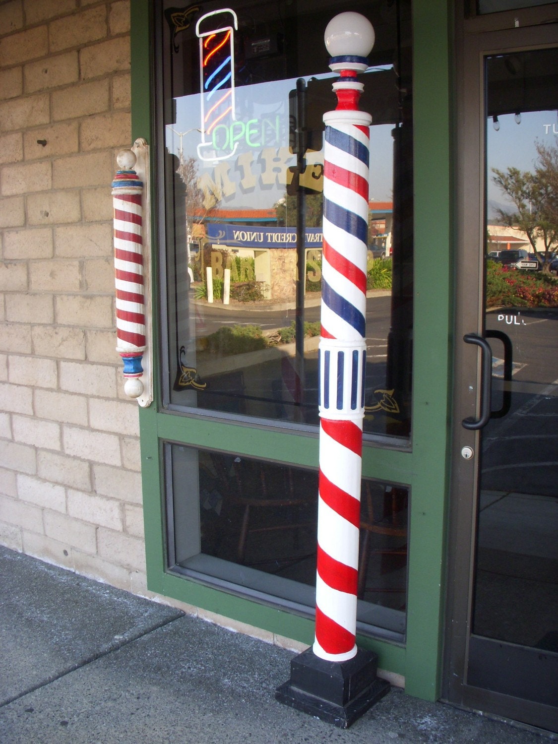 Wooden Barber Pole Tall Standing Barber Pole by mikesbarberpoles