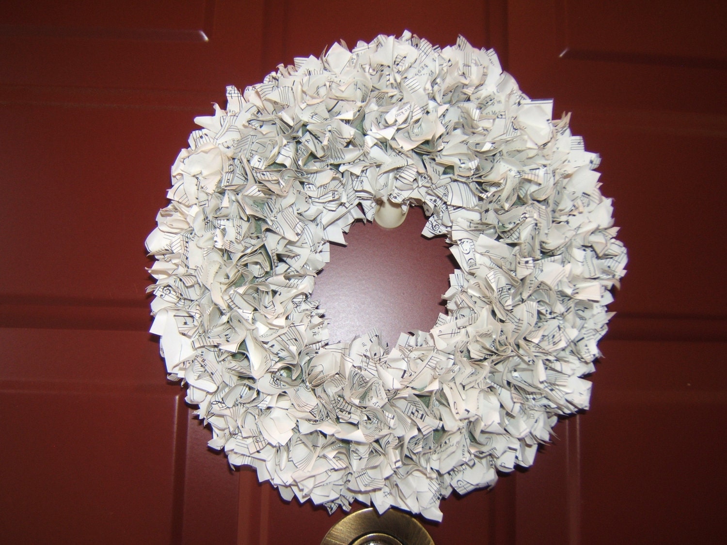 Vintage Sheet Music Upcycled Paper Wreath 10"