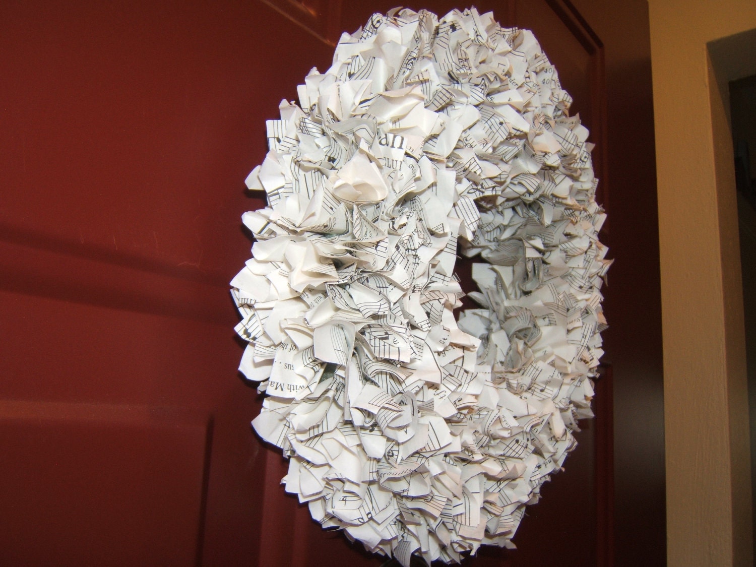 Vintage Sheet Music Upcycled Paper Wreath 10"