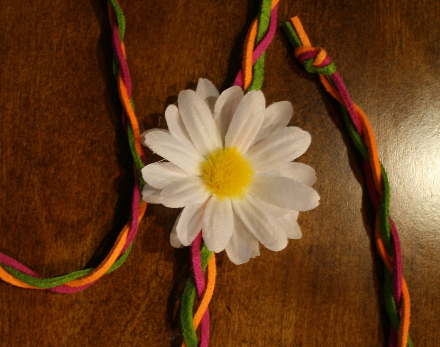 Custom white daisy Hippie Headband