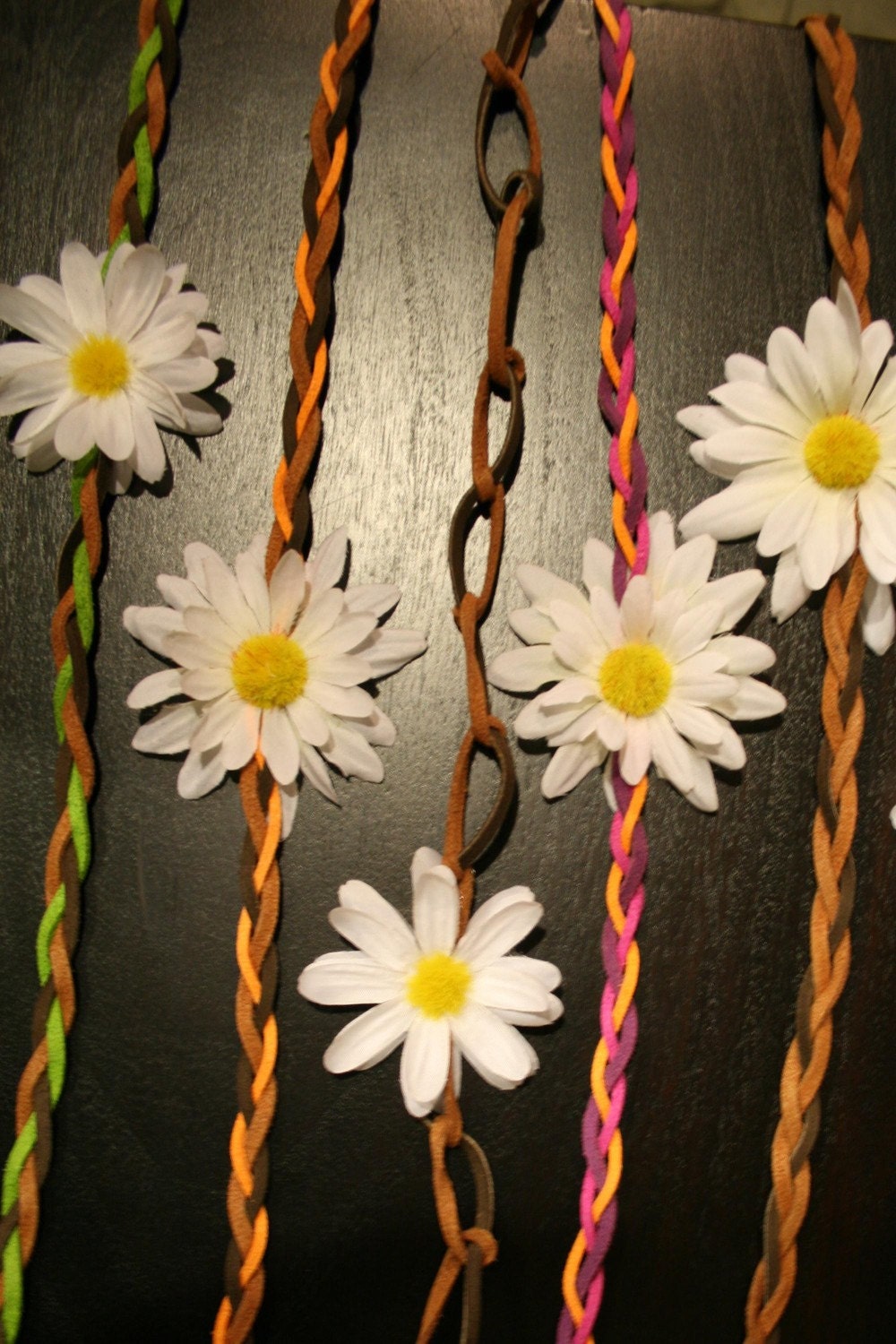 Custom white daisy Hippie Headband