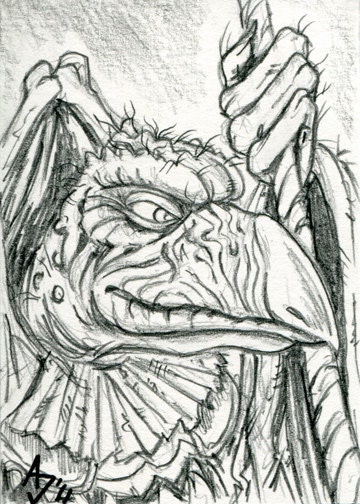 Skeksis from Dark Crystal Sketch Card
