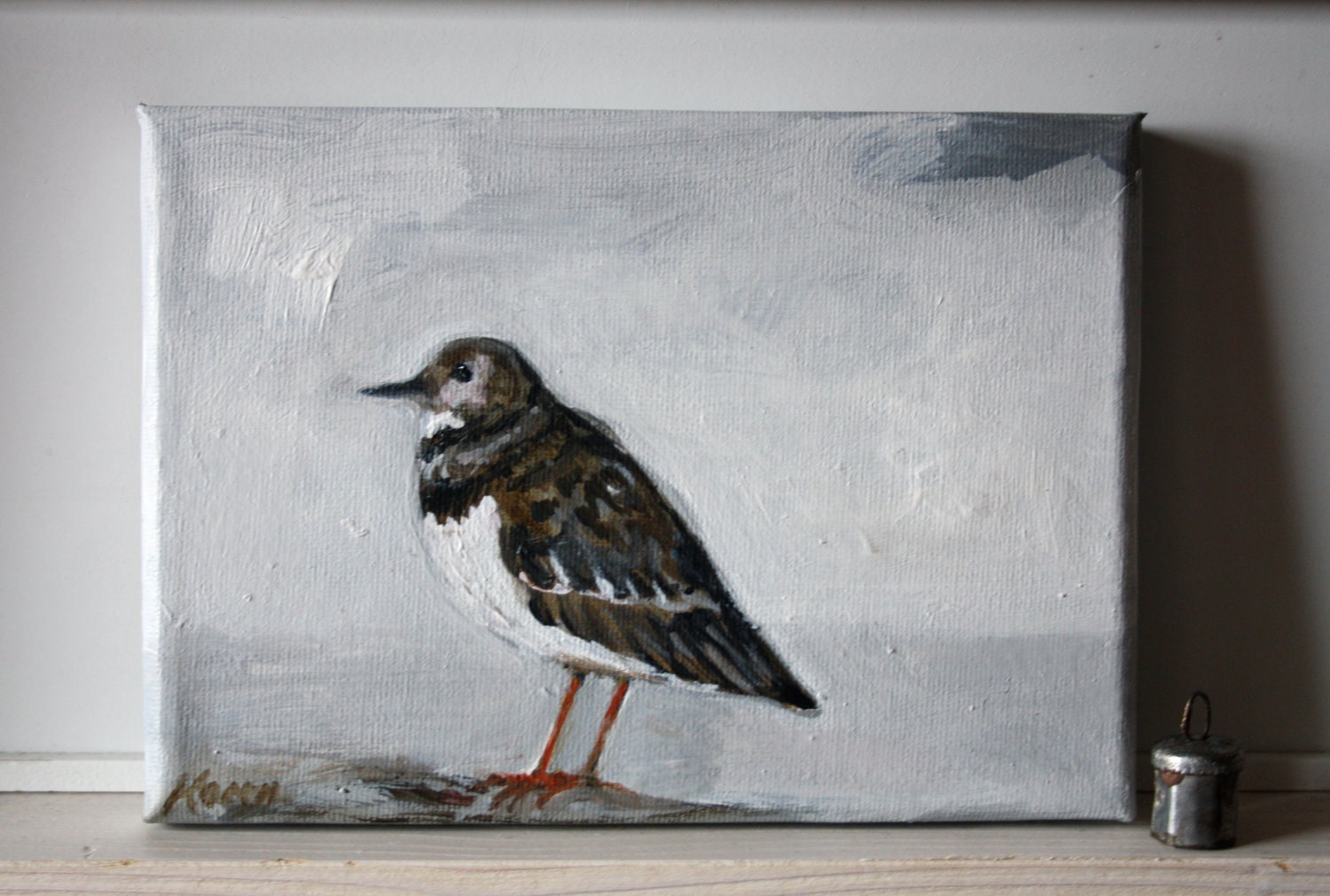 Shore bird painting 7" x 5"